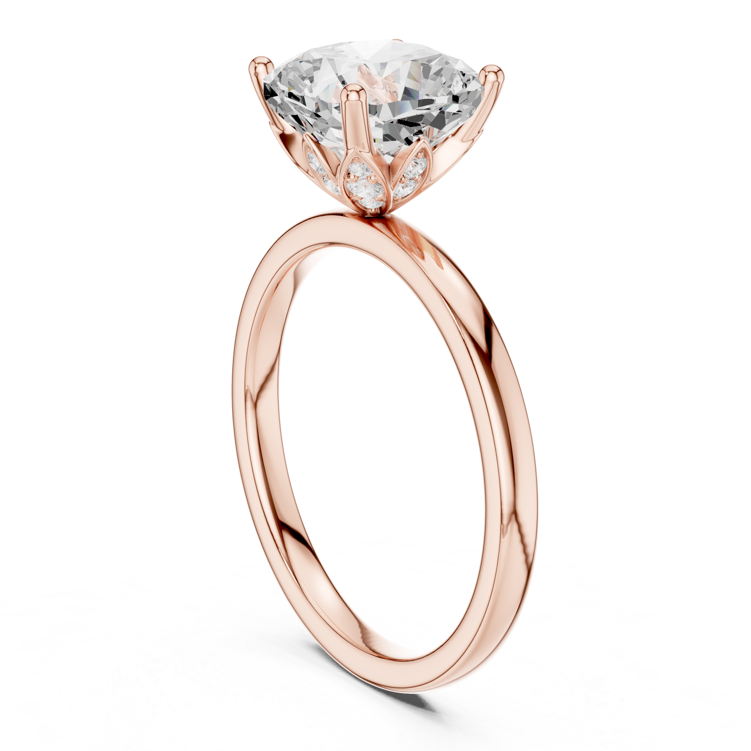 Elegant Cushion Cut Diamond Ring, Minimal Engagement Ring for Women