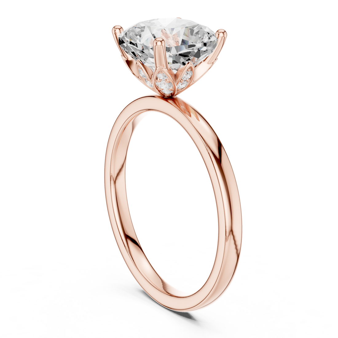 Elegant Cushion Cut Diamond Ring, Minimal Engagement Ring for Women
