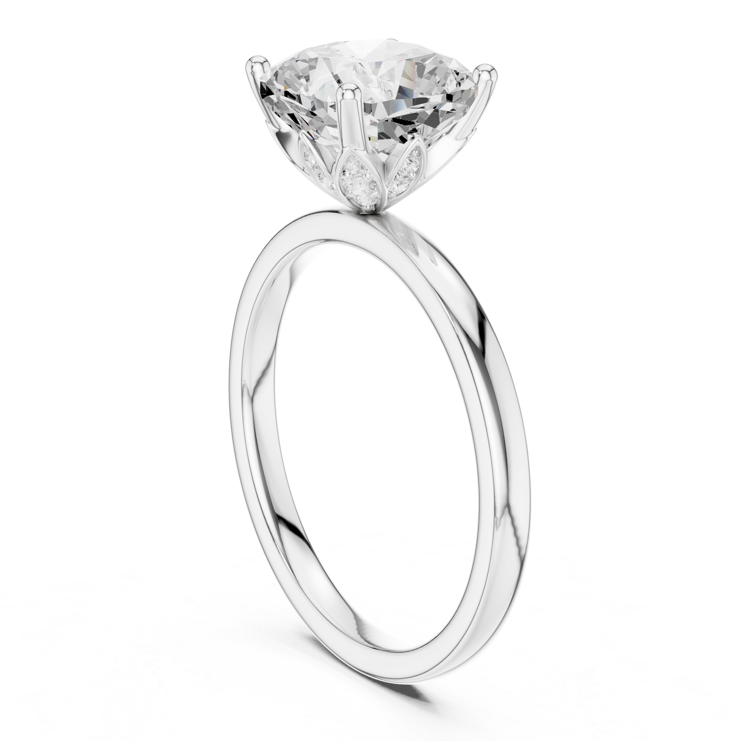Elegant Cushion Cut Diamond Ring, Minimal Engagement Ring for Women