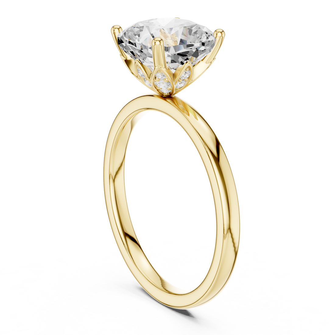 Elegant Cushion Cut Diamond Ring, Minimal Engagement Ring for Women