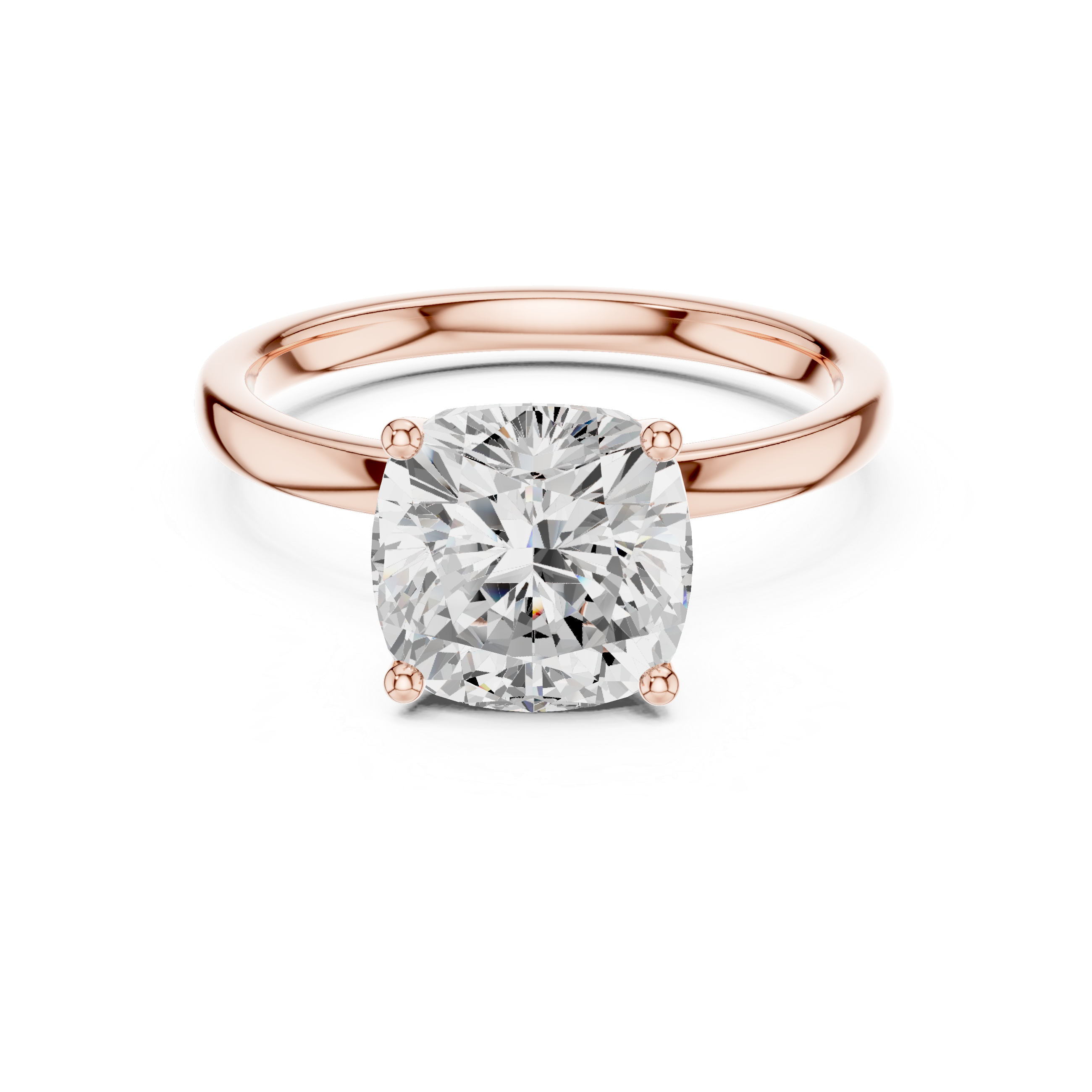 Elegant Cushion Cut Diamond Ring, Minimal Engagement Ring for Women