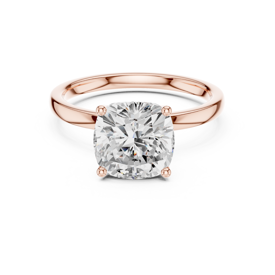 Elegant Cushion Cut Diamond Ring, Minimal Engagement Ring for Women