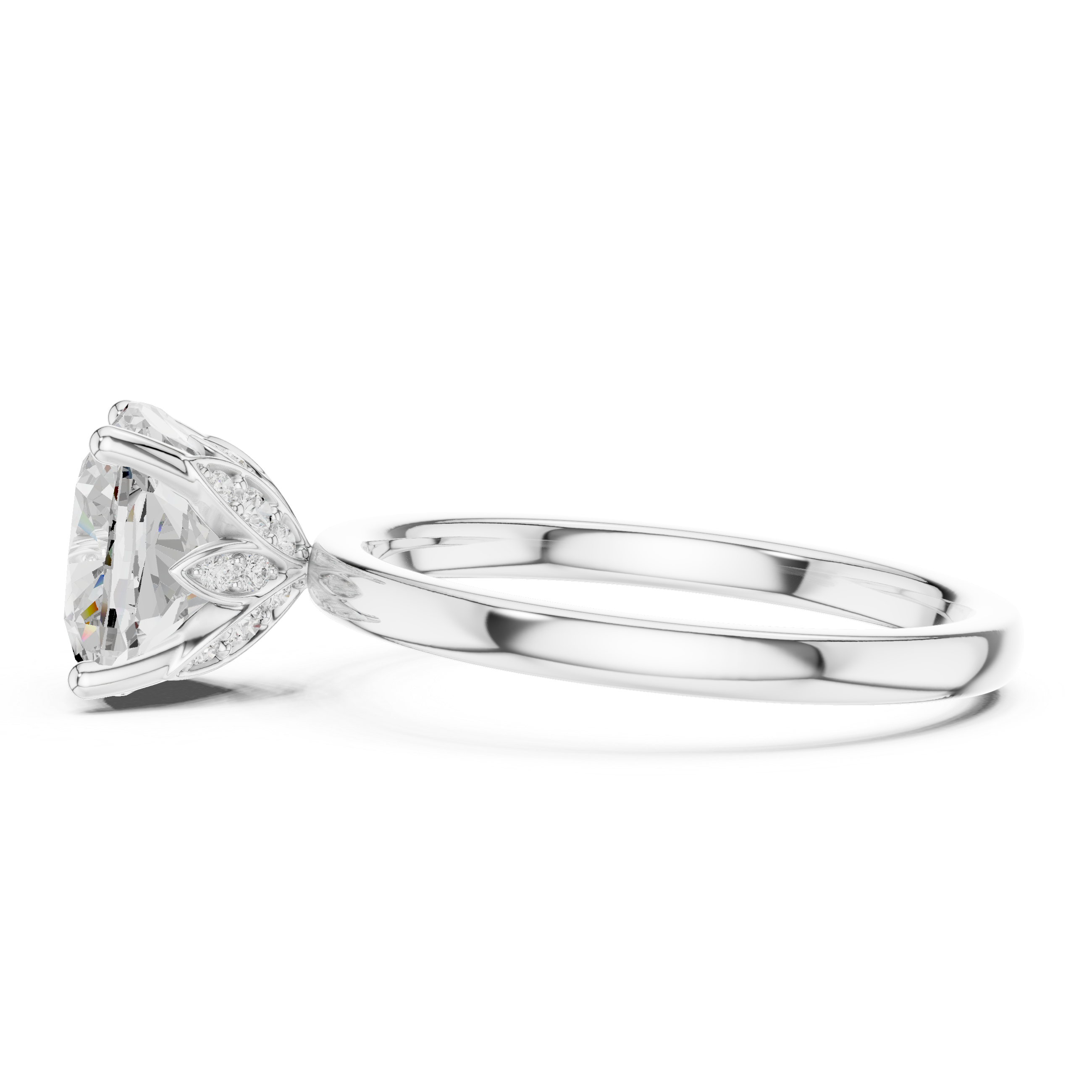 Elegant Cushion Cut Diamond Ring, Minimal Engagement Ring for Women