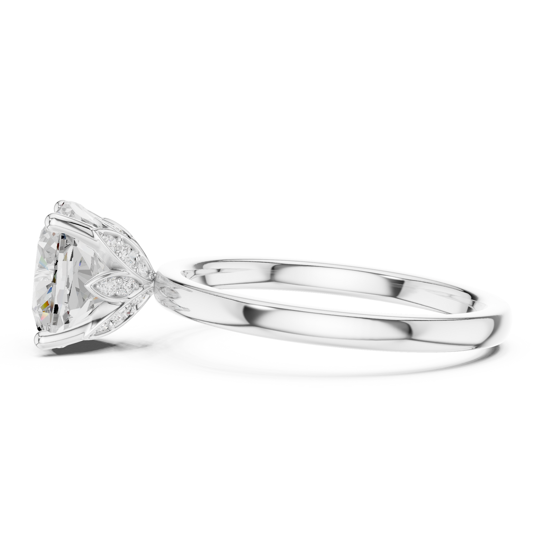 Elegant Cushion Cut Diamond Ring, Minimal Engagement Ring for Women