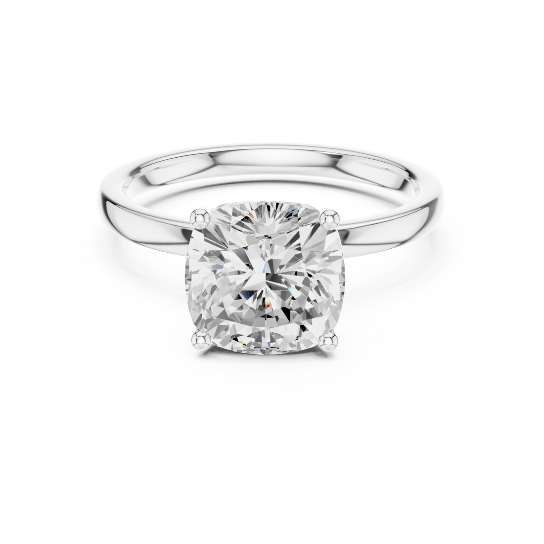 Elegant Cushion Cut Diamond Ring, Minimal Engagement Ring for Women