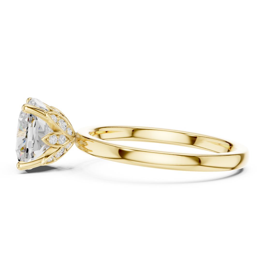 Elegant Cushion Cut Diamond Ring, Minimal Engagement Ring for Women