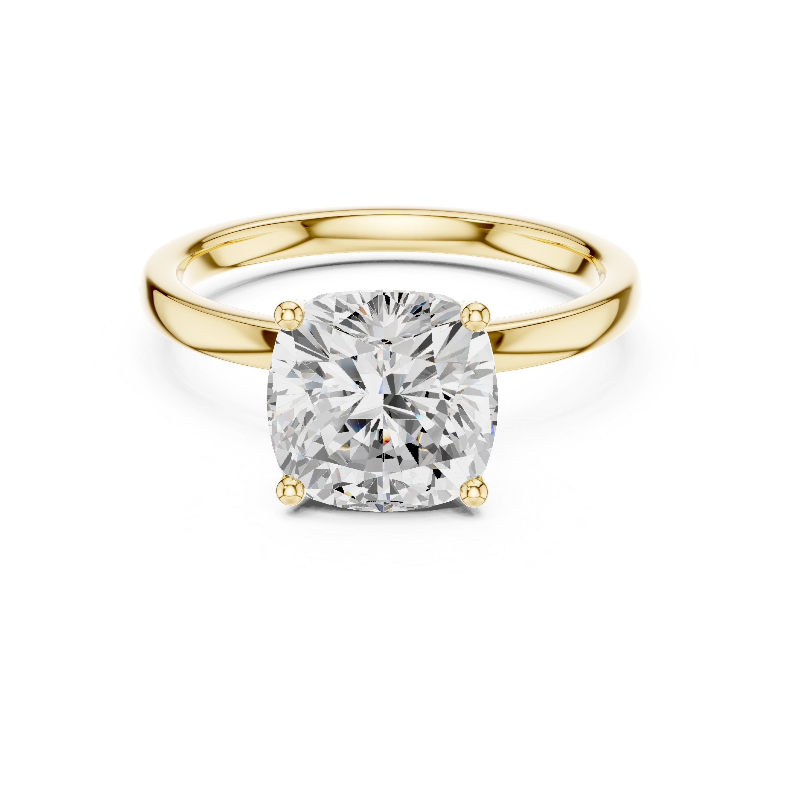 Elegant Cushion Cut Diamond Ring, Minimal Engagement Ring for Women