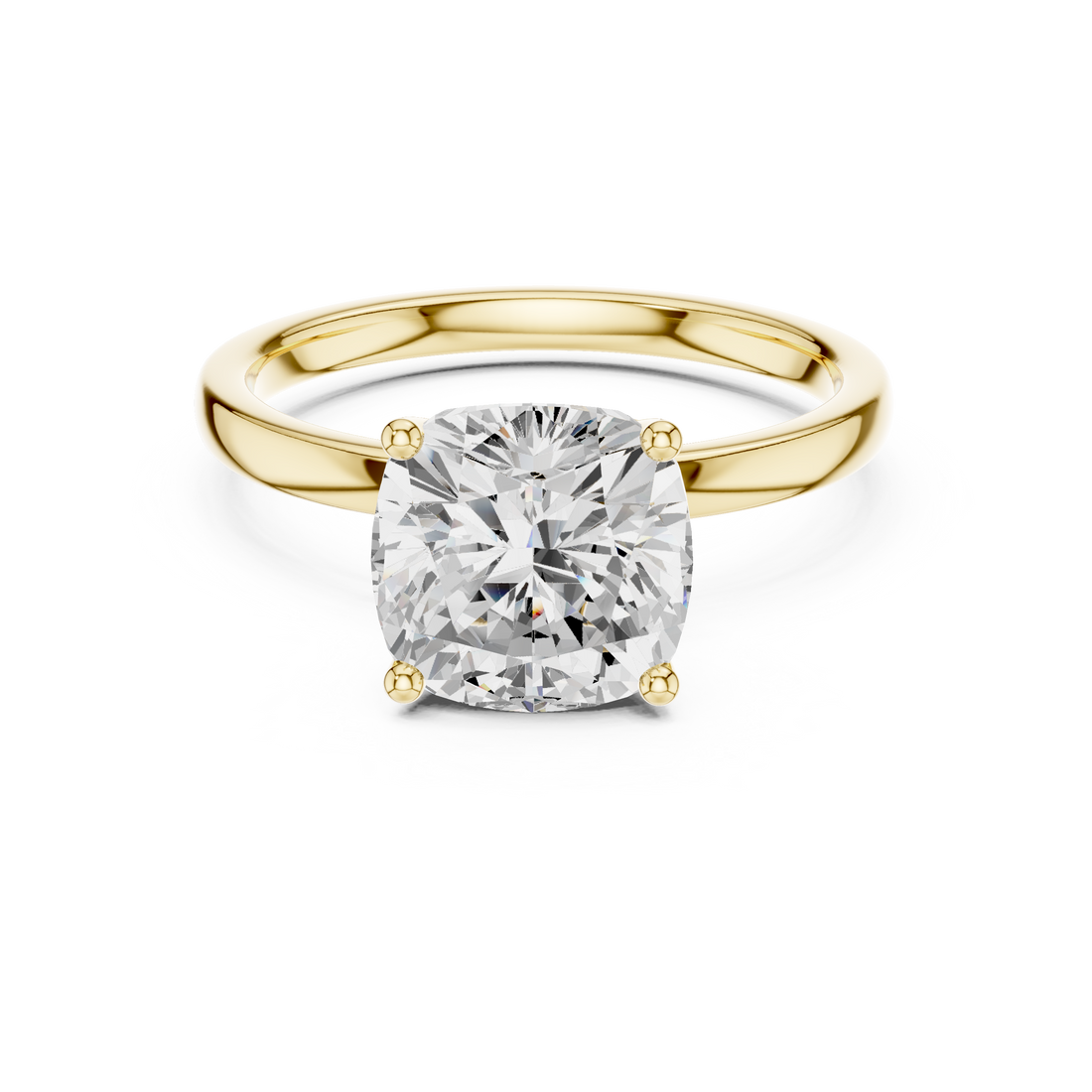 Elegant Cushion Cut Diamond Ring, Minimal Engagement Ring for Women