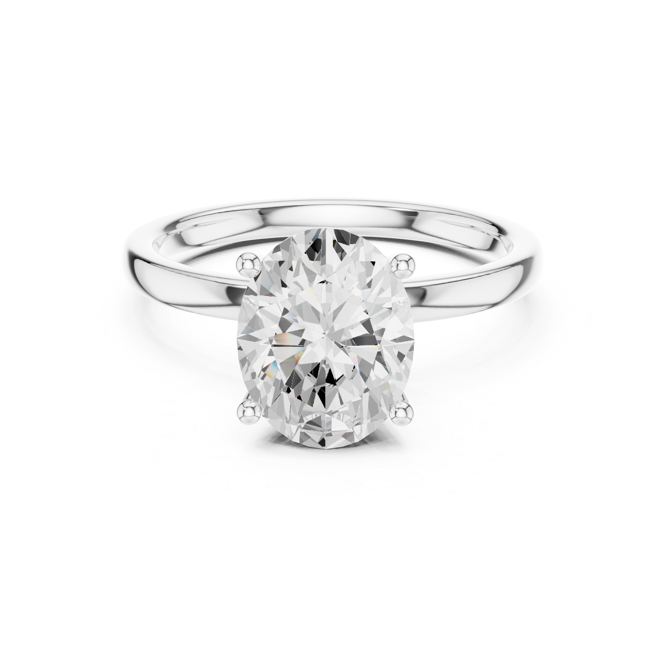 Elegant Everyday Luxury Oval Diamond Solitaire Wedding Ring