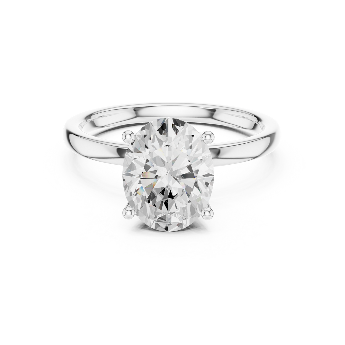 Elegant Everyday Luxury Oval Diamond Solitaire Wedding Ring