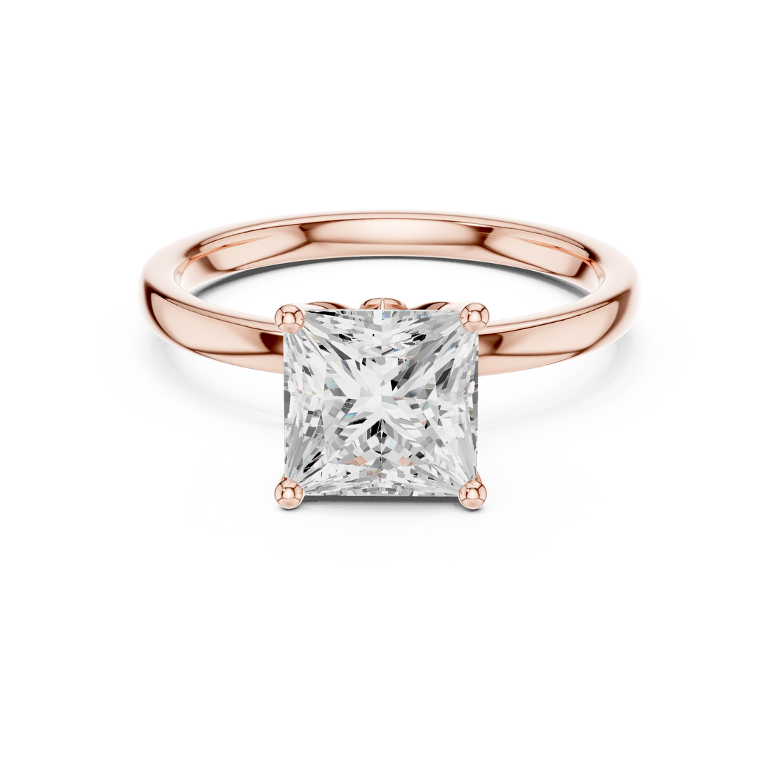 Minimalist Diamond Solitaire Ring, Princess Cut White Gold Engagement Ring, Simple Elegant Promise Ring
