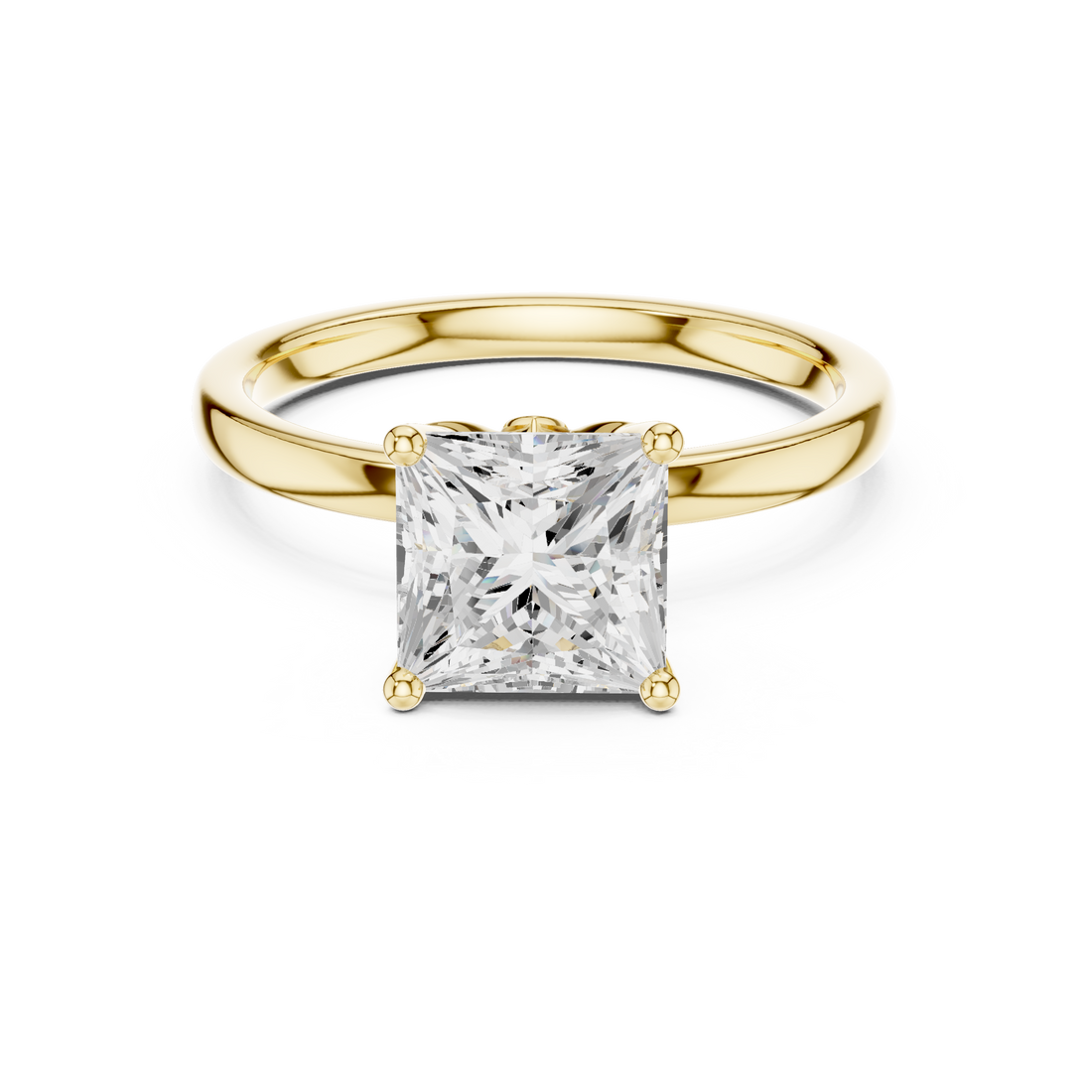 Minimalist Diamond Solitaire Ring, Princess Cut White Gold Engagement Ring, Simple Elegant Promise Ring