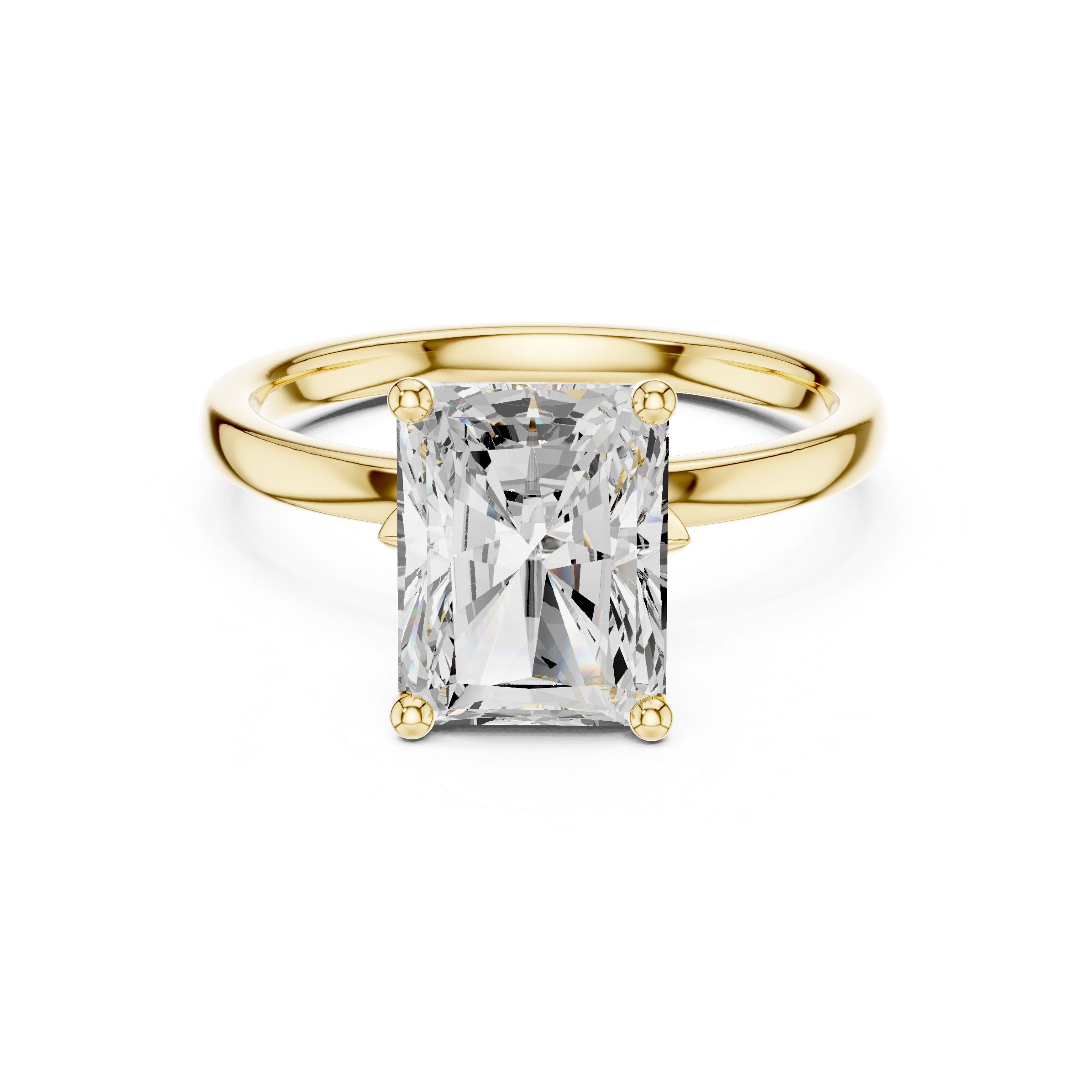 Simple Solitaire Diamond Ring, Radiant Cut White Gold Engagement Ring, Minimalist Promise Ring Gift