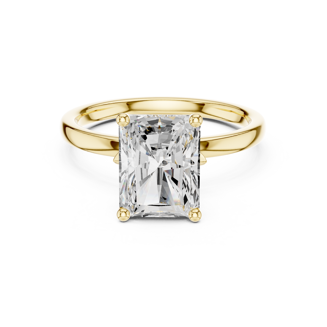 Simple Solitaire Diamond Ring, Radiant Cut White Gold Engagement Ring, Minimalist Promise Ring Gift
