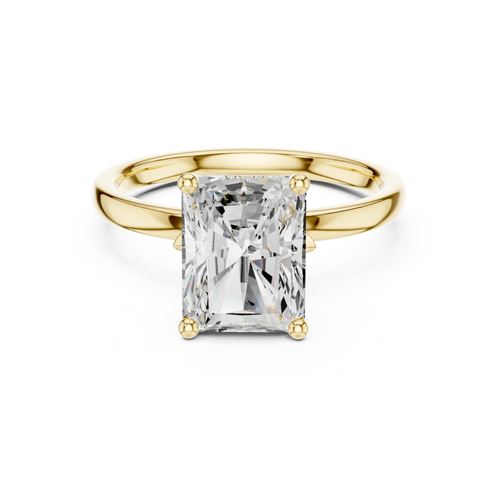 Minimalist Diamond Solitaire Ring Princess Cut White Gold Engagement Ring Simple Elegant Promise Ring - White lab-grown