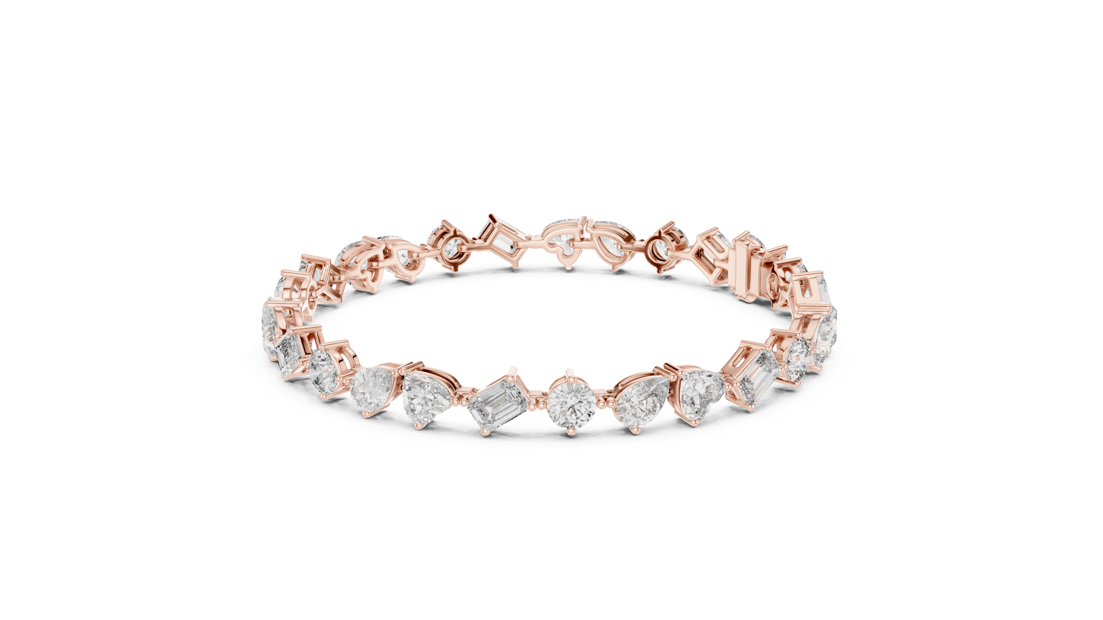 White Gold Multi Strand Diamond Bracelet | Mixed Shape Diamond Design | Premium Women’s Jewelry