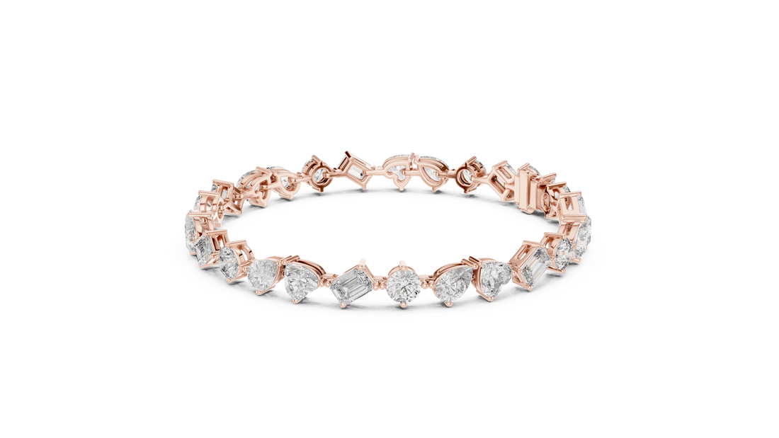 White Gold Multi Strand Diamond Bracelet | Mixed Shape Diamond Design | Premium Women’s Jewelry