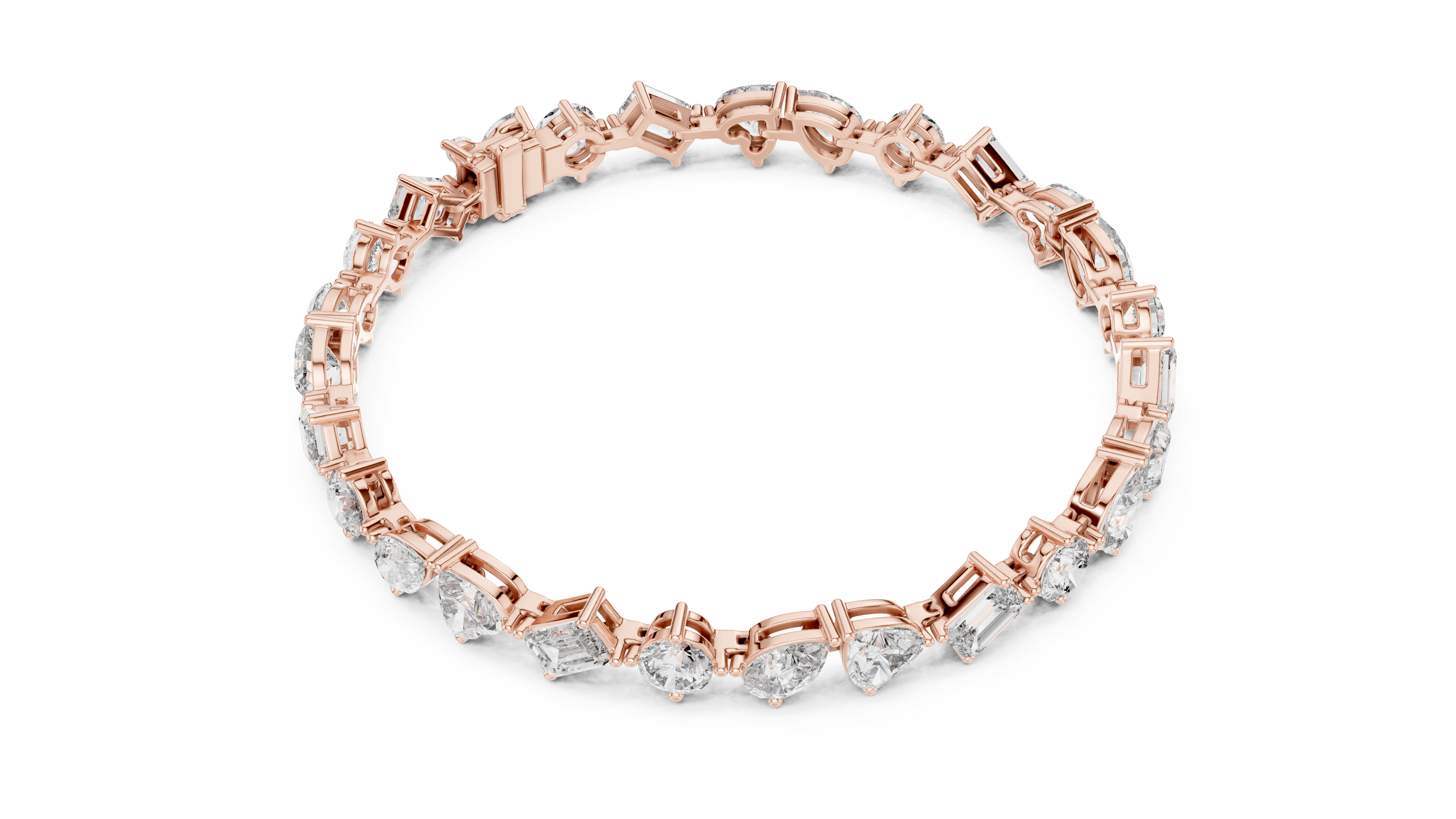 White Gold Multi Strand Diamond Bracelet | Mixed Shape Diamond Design | Premium Women’s Jewelry