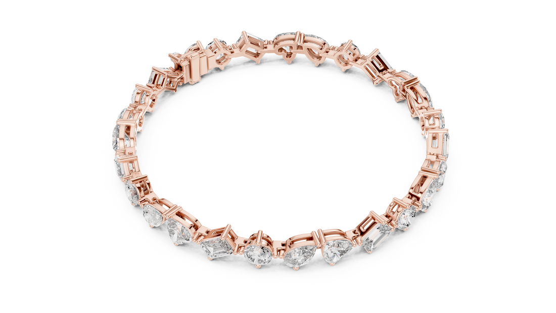 White Gold Multi Strand Diamond Bracelet | Mixed Shape Diamond Design | Premium Women’s Jewelry
