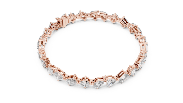 White Gold Multi Strand Diamond Bracelet | Mixed Shape Diamond Design | Premium Women’s Jewelry