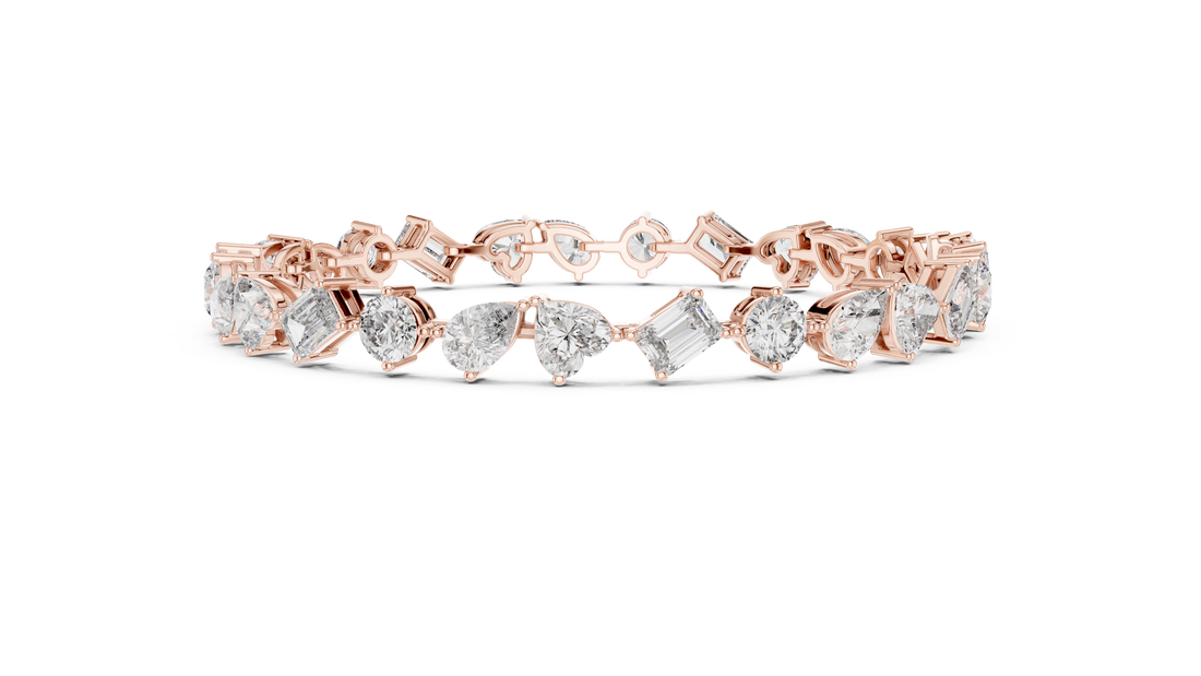 White Gold Multi Strand Diamond Bracelet | Mixed Shape Diamond Design | Premium Women’s Jewelry