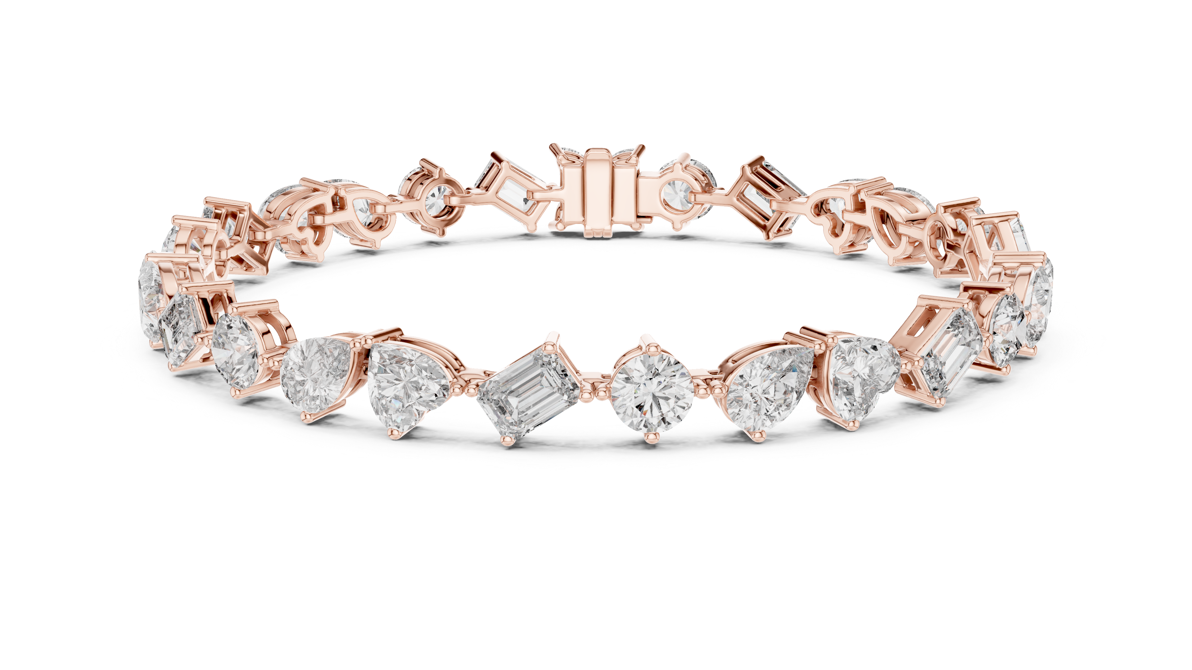 White Gold Multi Strand Diamond Bracelet | Mixed Shape Diamond Design | Premium Women’s Jewelry