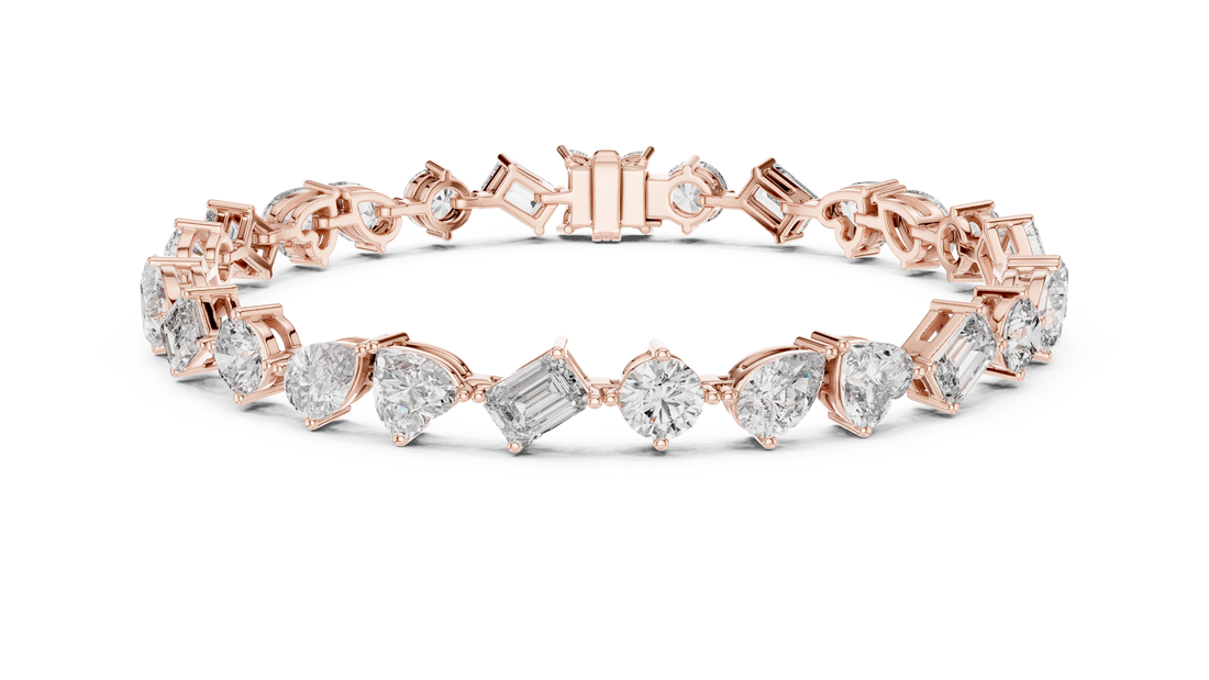 White Gold Multi Strand Diamond Bracelet | Mixed Shape Diamond Design | Premium Women’s Jewelry
