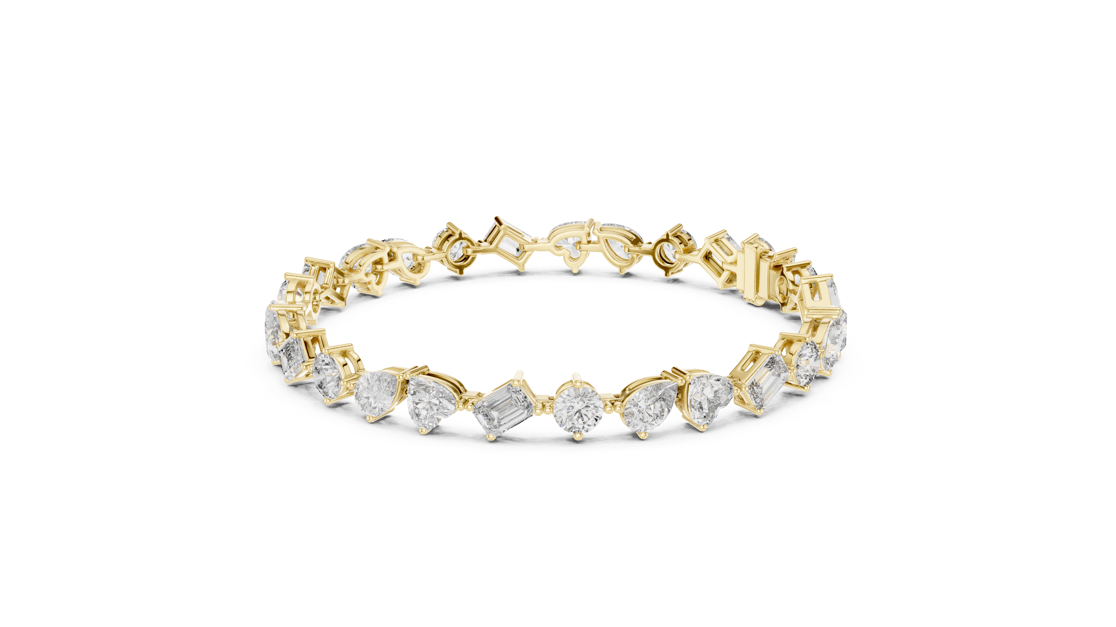 White Gold Multi Strand Diamond Bracelet | Mixed Shape Diamond Design | Premium Women’s Jewelry