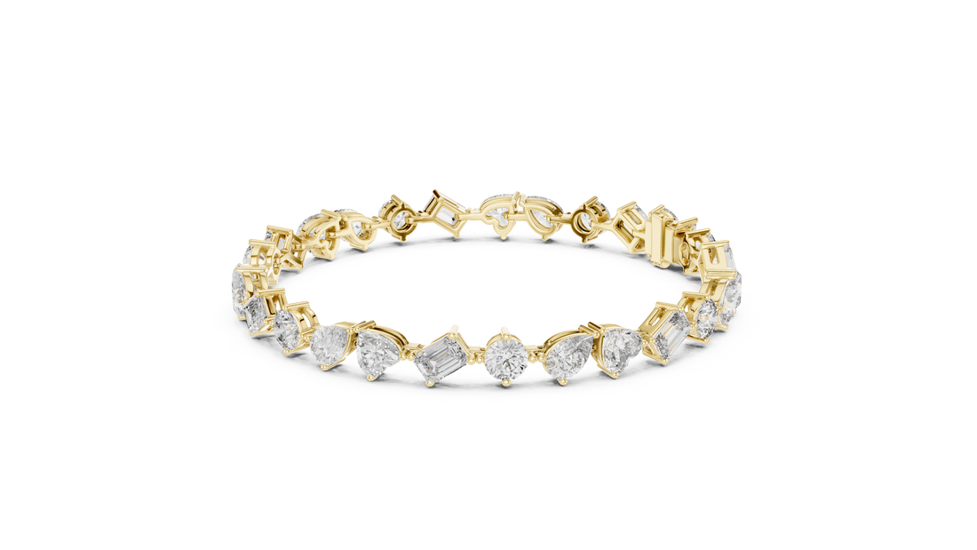 White Gold Multi Strand Diamond Bracelet | Mixed Shape Diamond Design | Premium Women’s Jewelry