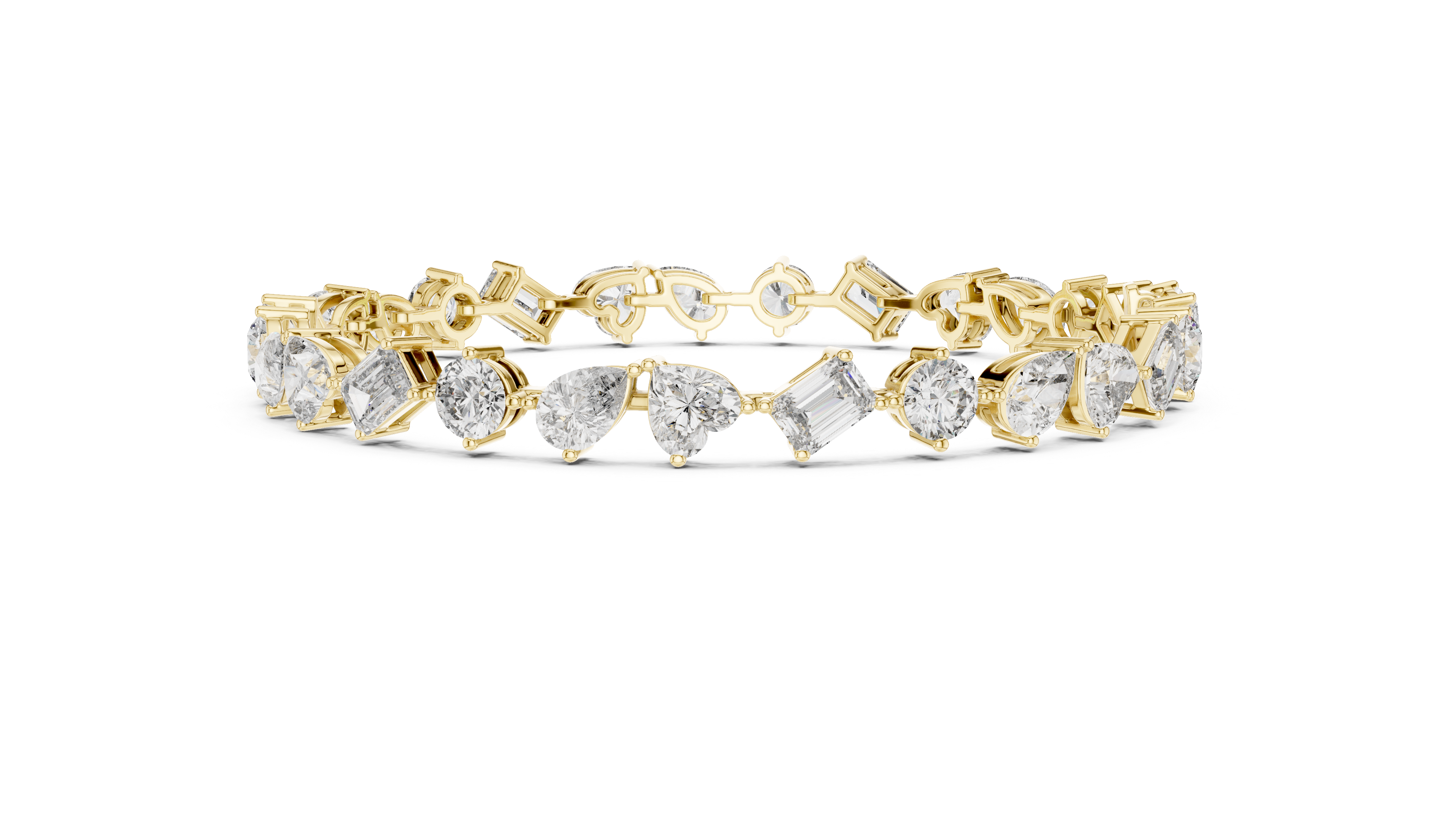 White Gold Multi Strand Diamond Bracelet | Mixed Shape Diamond Design | Premium Women’s Jewelry