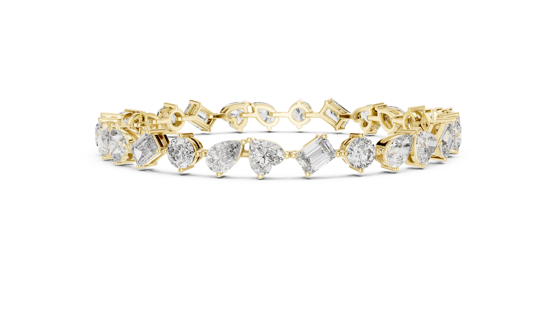 White Gold Multi Strand Diamond Bracelet | Mixed Shape Diamond Design | Premium Women’s Jewelry