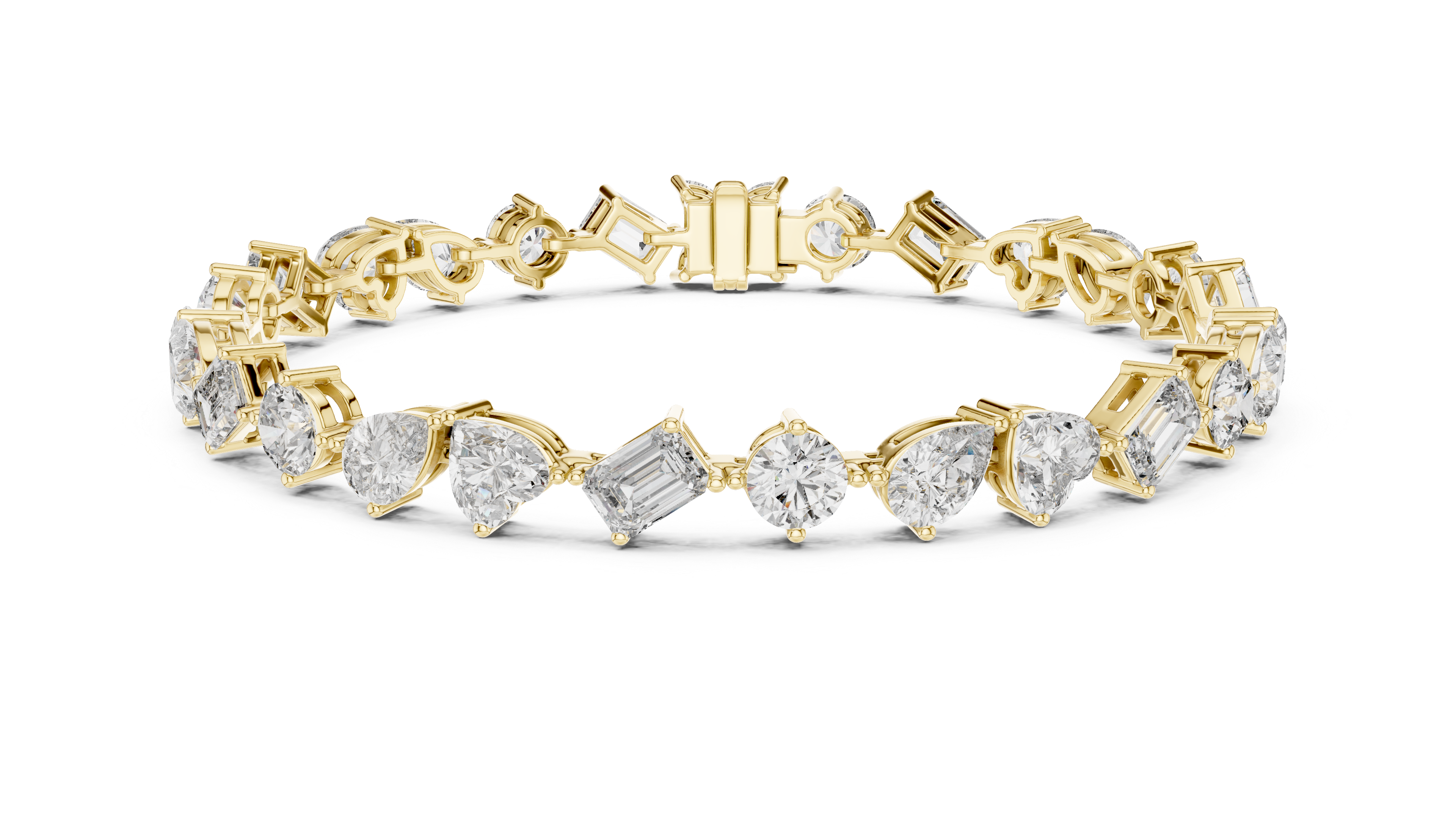 White Gold Multi Strand Diamond Bracelet | Mixed Shape Diamond Design | Premium Women’s Jewelry