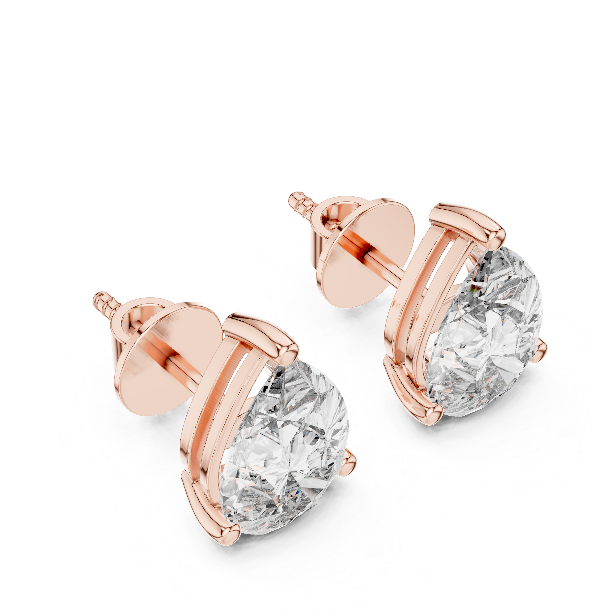 Everyday Diamond Stud Earrings | White Gold Pear Cut Earrings