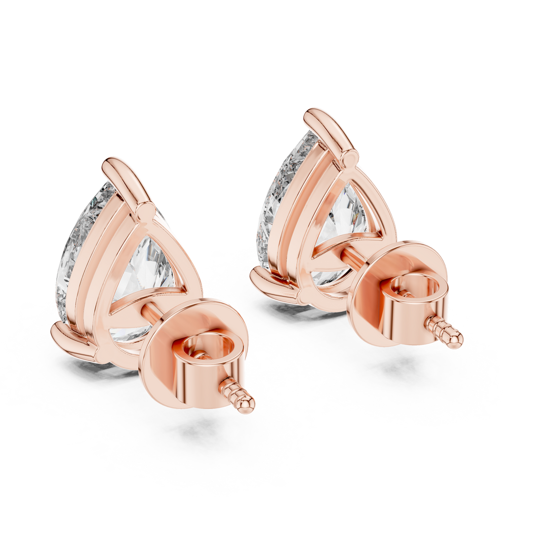 Everyday Diamond Stud Earrings | White Gold Pear Cut Earrings