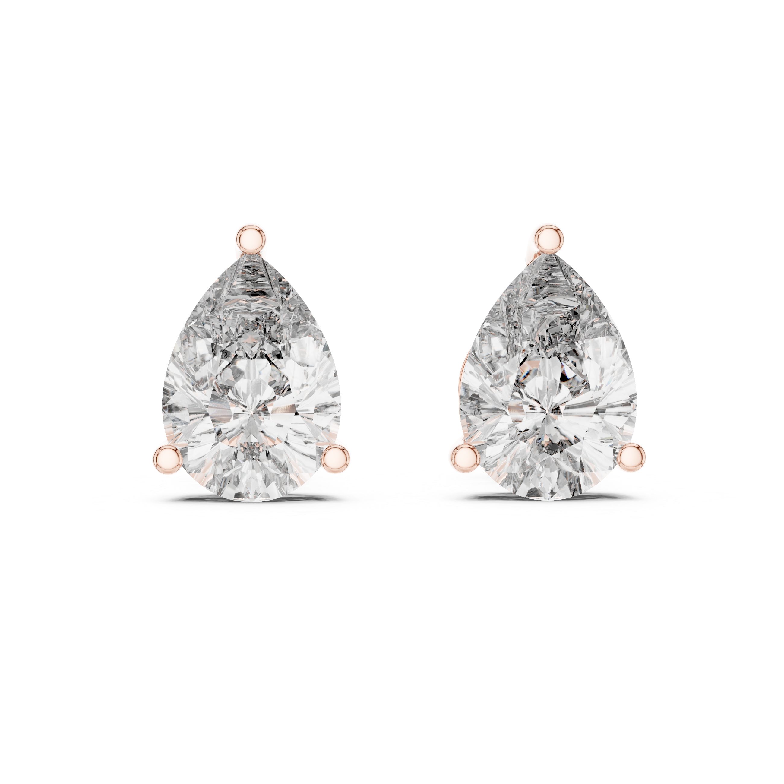 Everyday Diamond Stud Earrings | White Gold Pear Cut Earrings