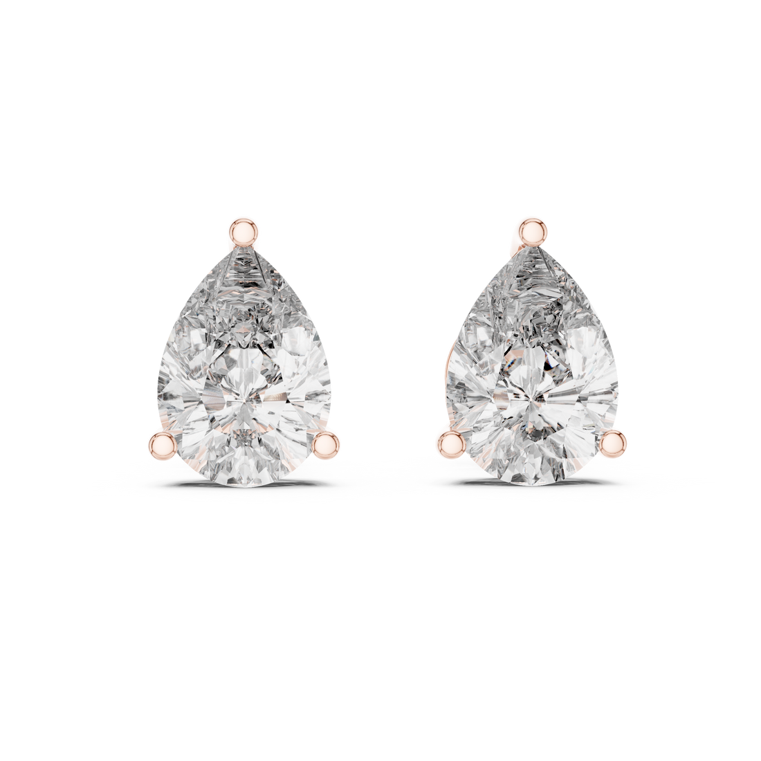 Everyday Diamond Stud Earrings | White Gold Pear Cut Earrings