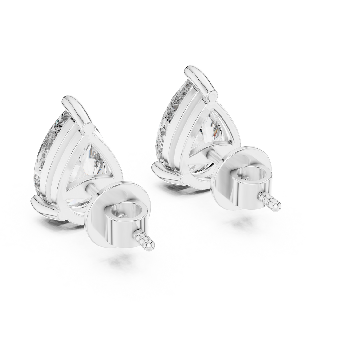 Everyday Diamond Stud Earrings | White Gold Pear Cut Earrings