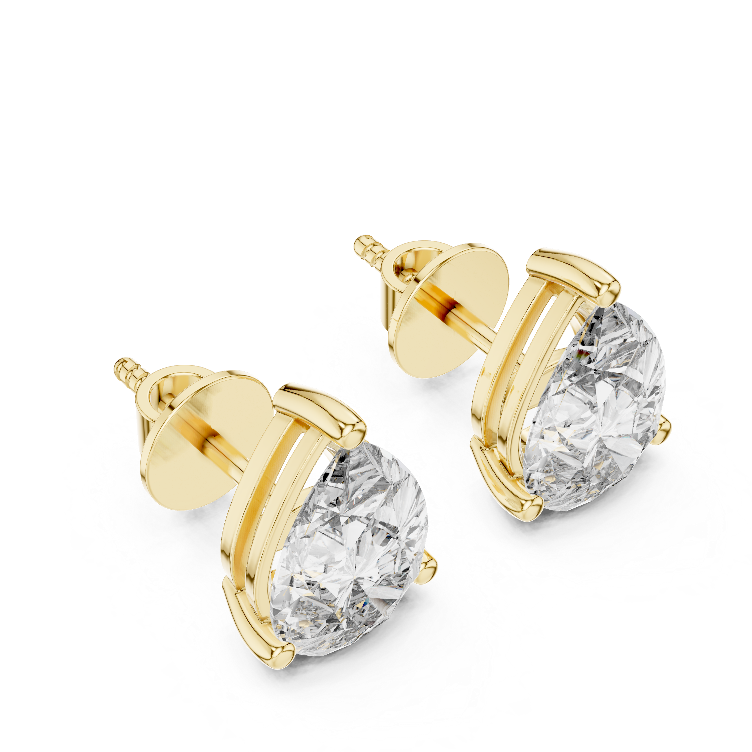 Everyday Diamond Stud Earrings | White Gold Pear Cut Earrings