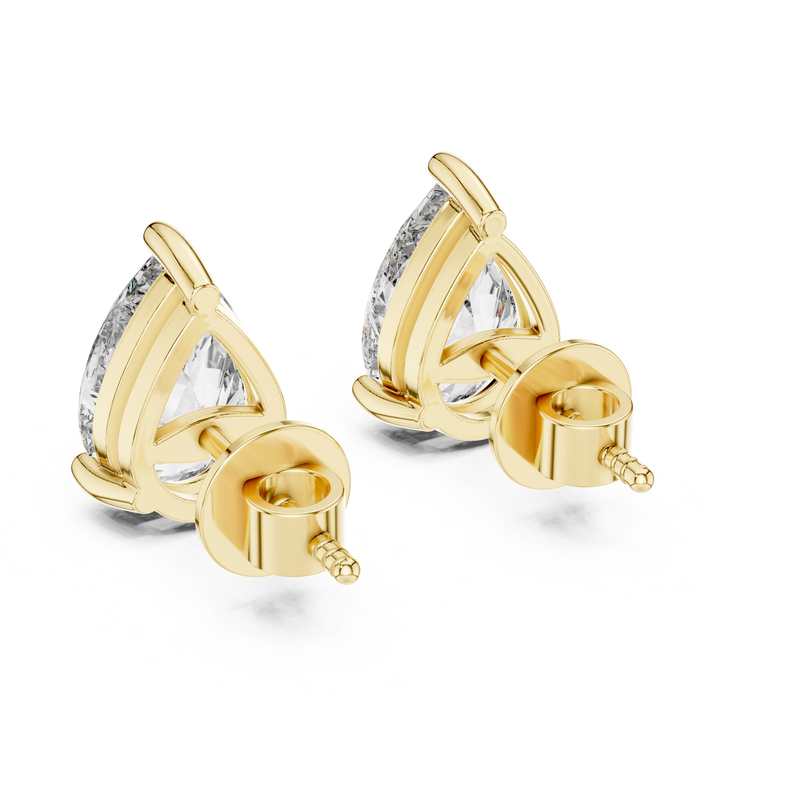 Everyday Diamond Stud Earrings | White Gold Pear Cut Earrings