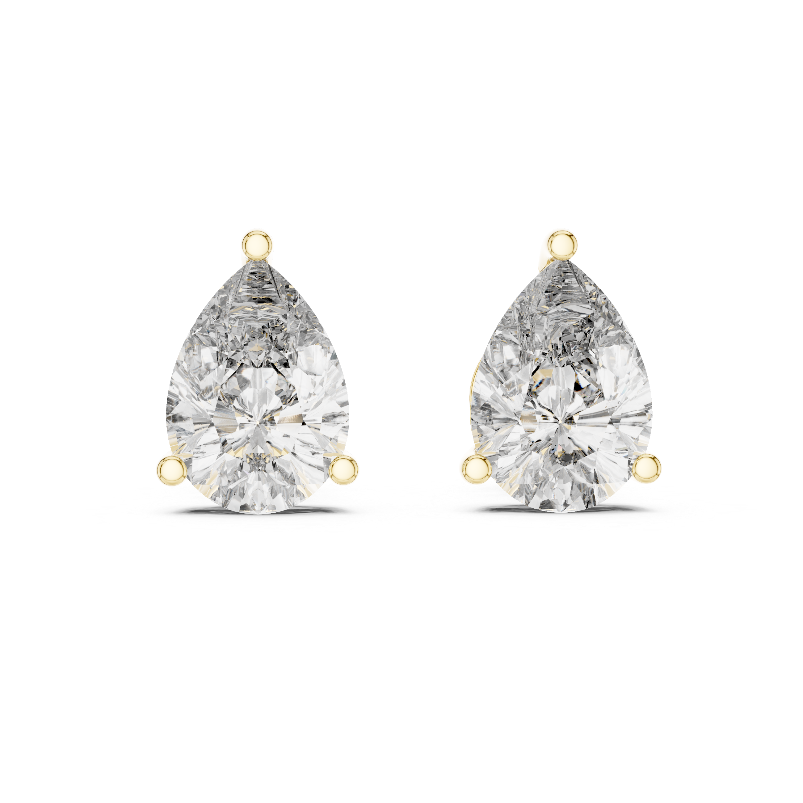 Everyday Diamond Stud Earrings | White Gold Pear Cut Earrings