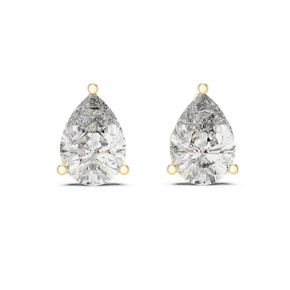 Everyday Diamond Stud Earrings | White Gold Pear Cut Earrings