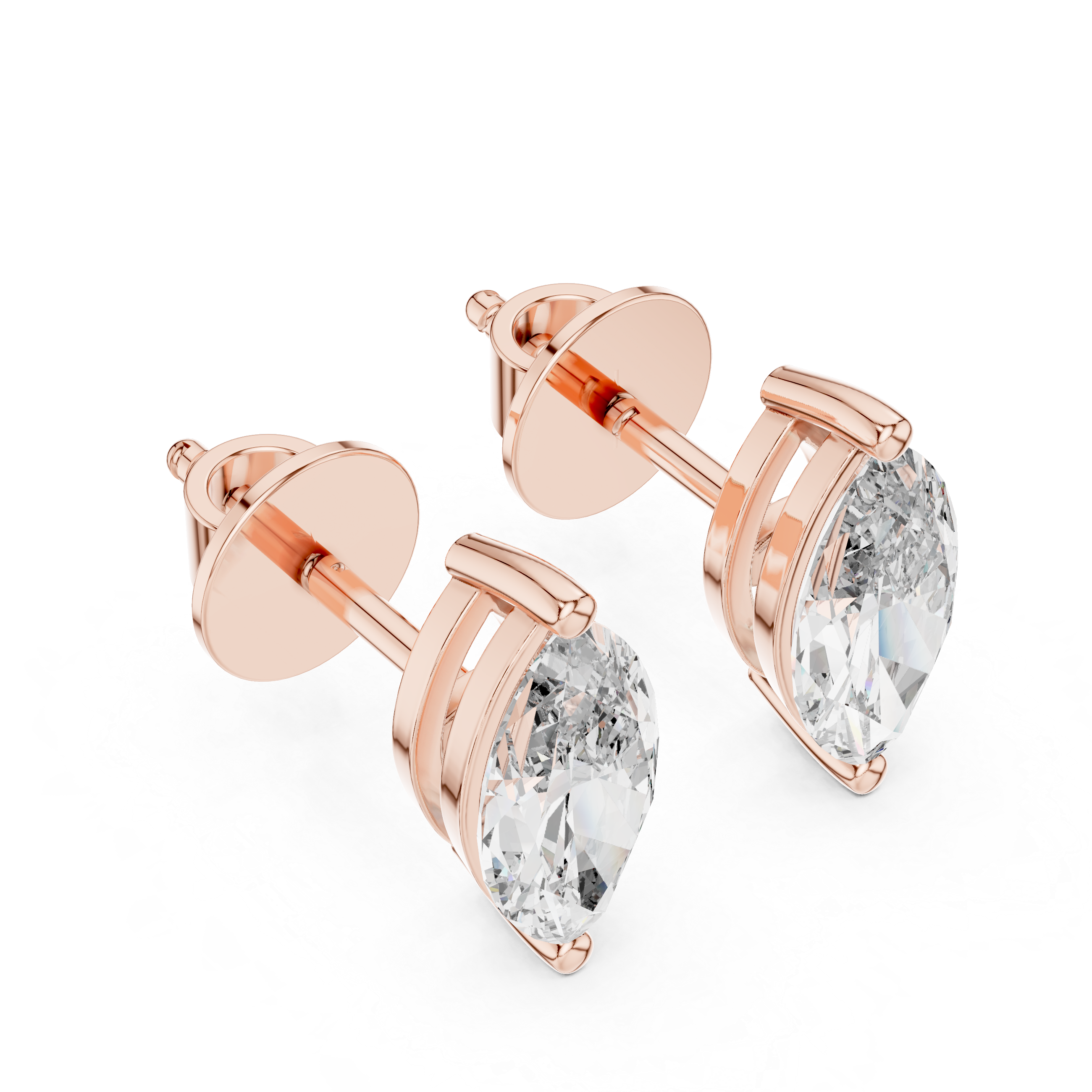 Fine Jewelry Marquise Cut Diamond Stud Earrings – Elegant Gift Choice