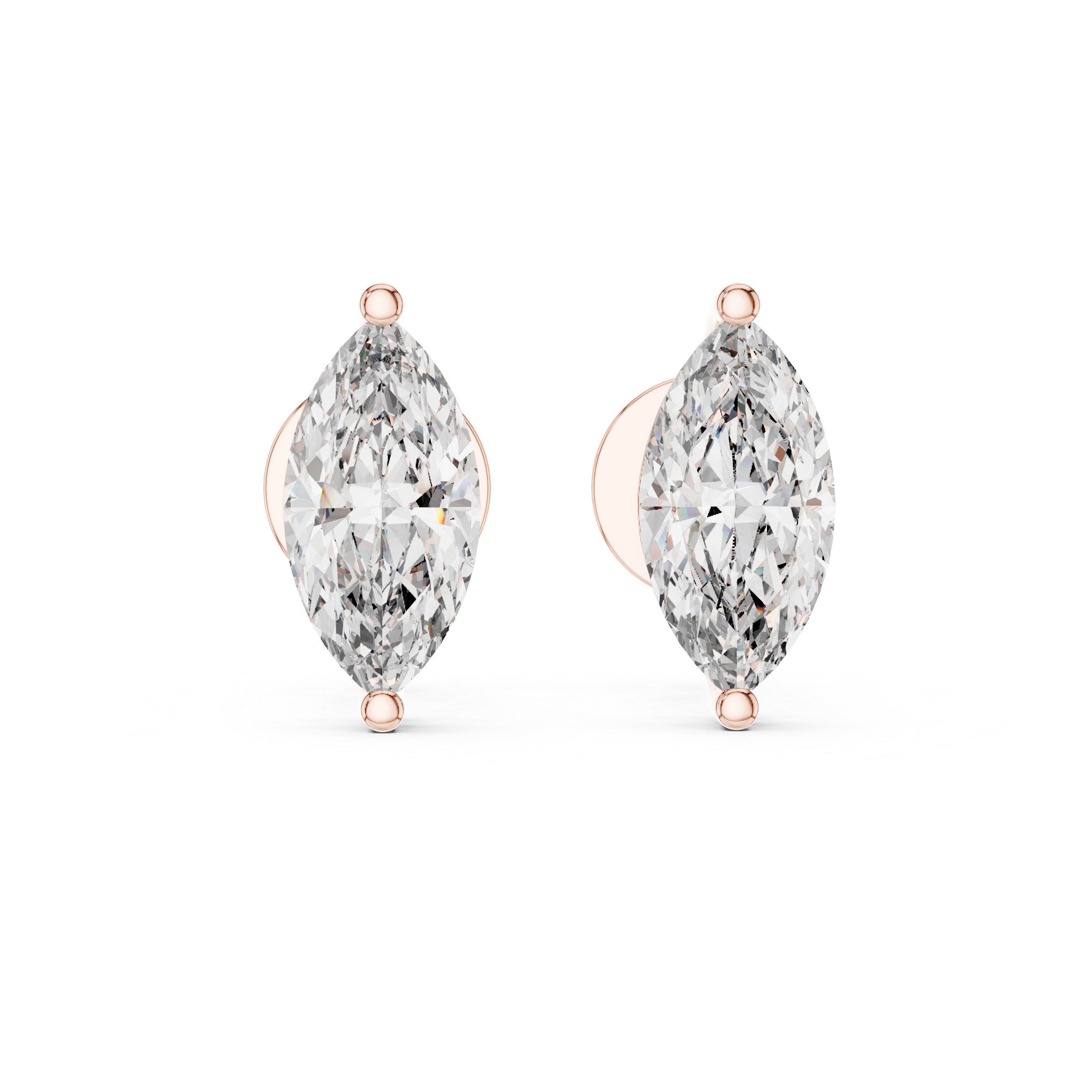 Fine Jewelry Marquise Cut Diamond Stud Earrings – Elegant Gift Choice