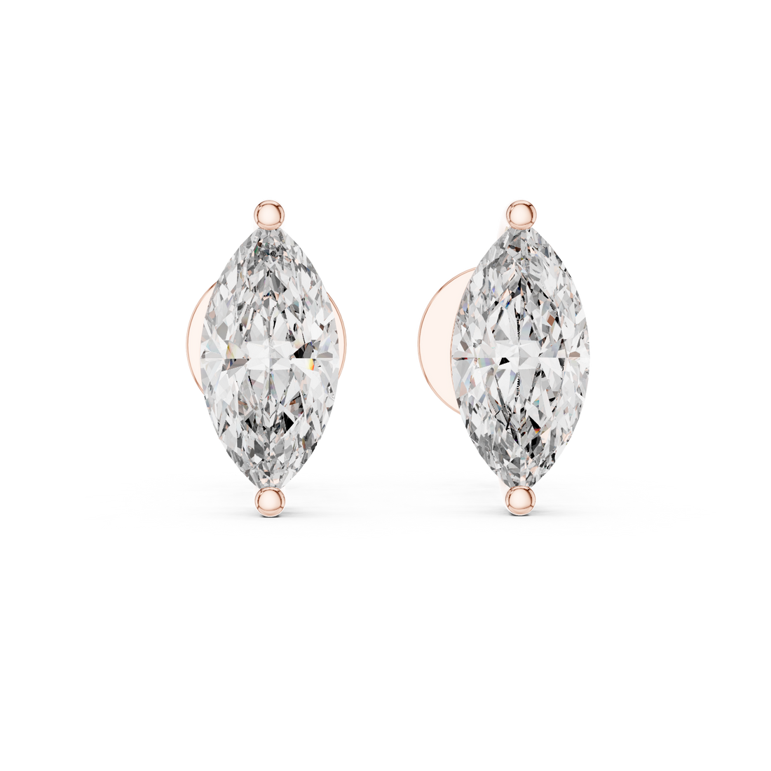 Fine Jewelry Marquise Cut Diamond Stud Earrings – Elegant Gift Choice