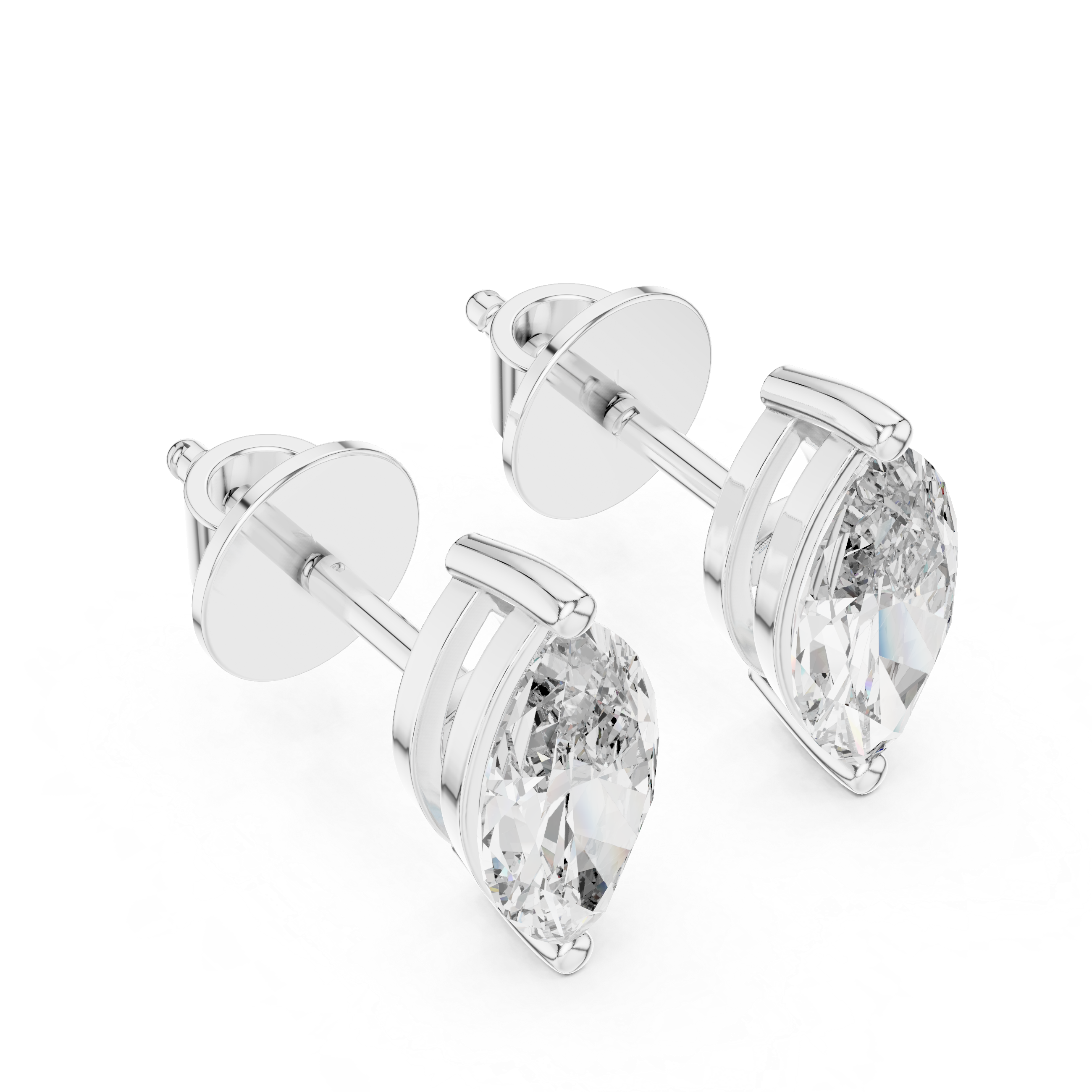 Fine Jewelry Marquise Cut Diamond Stud Earrings – Elegant Gift Choice