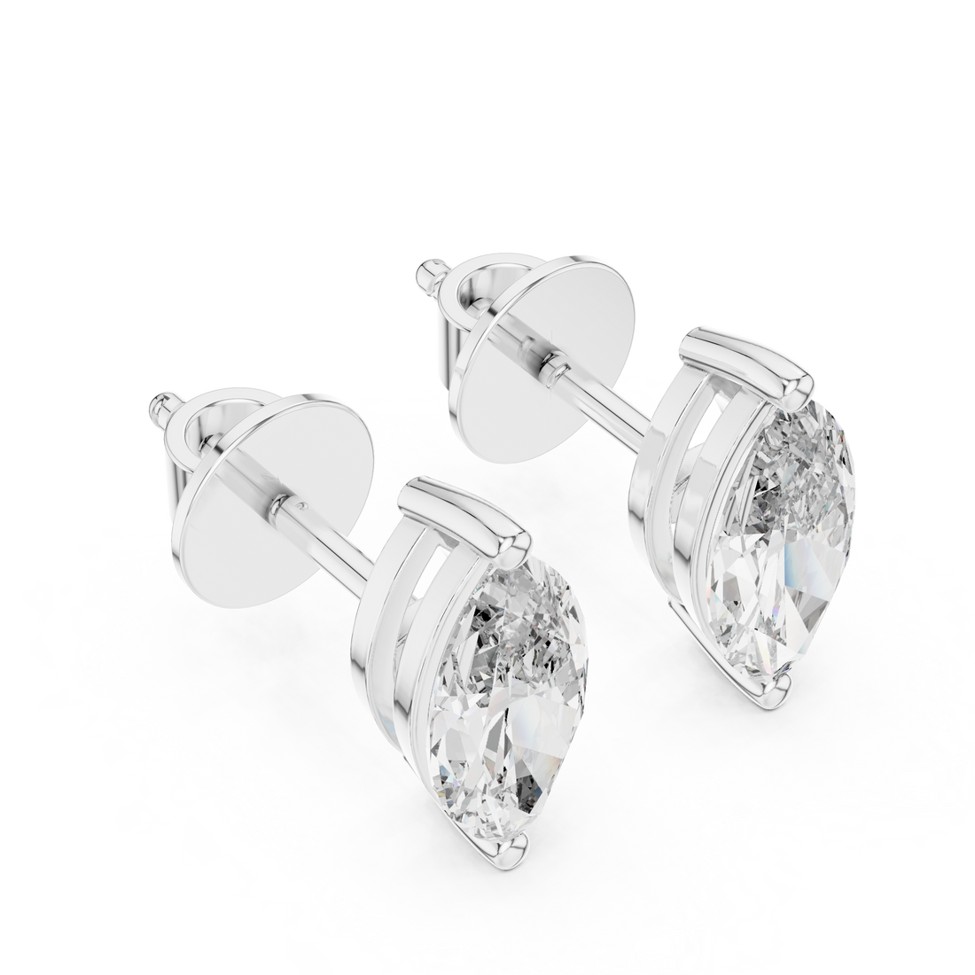 Fine Jewelry Marquise Cut Diamond Stud Earrings – Elegant Gift Choice