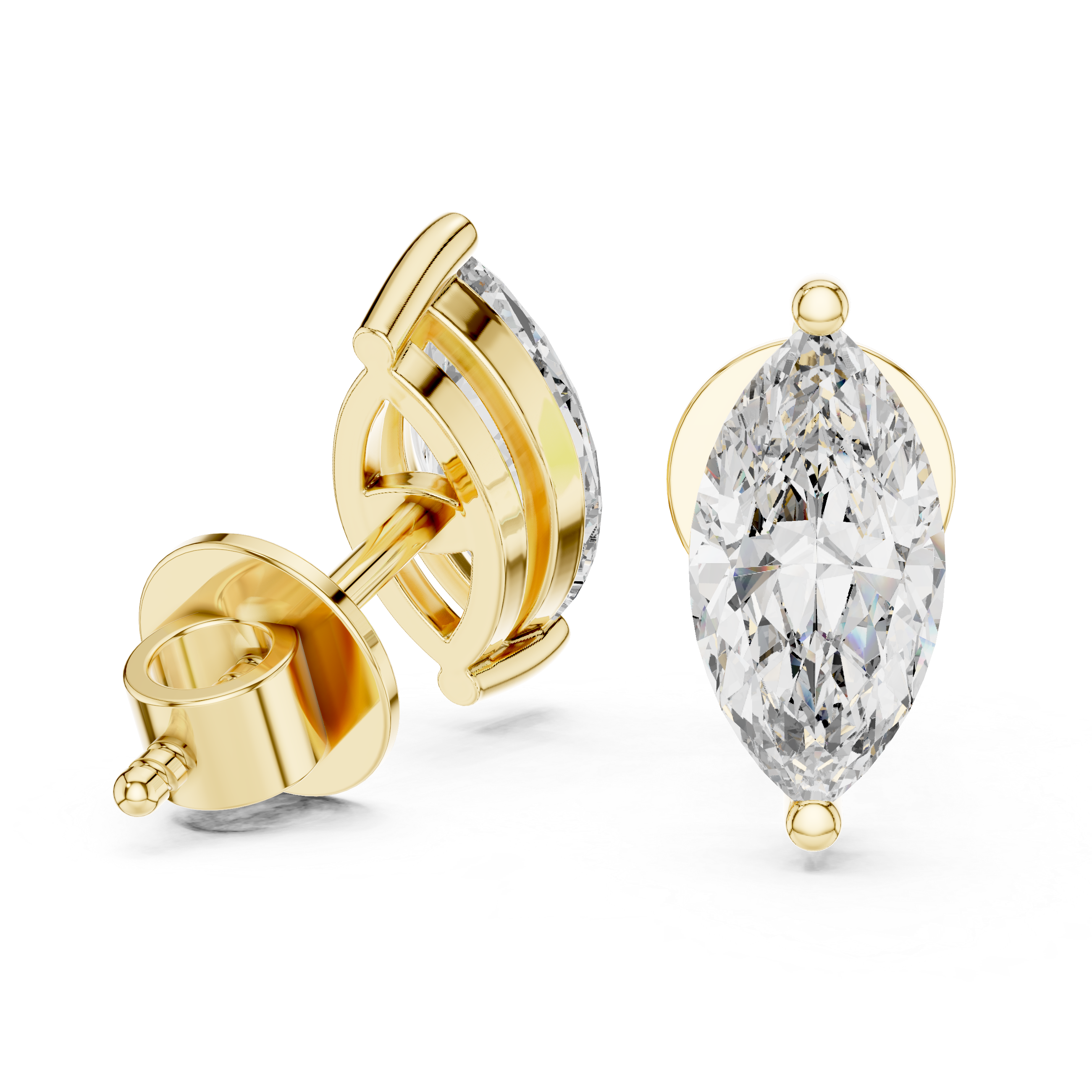 Fine Jewelry Marquise Cut Diamond Stud Earrings – Elegant Gift Choice