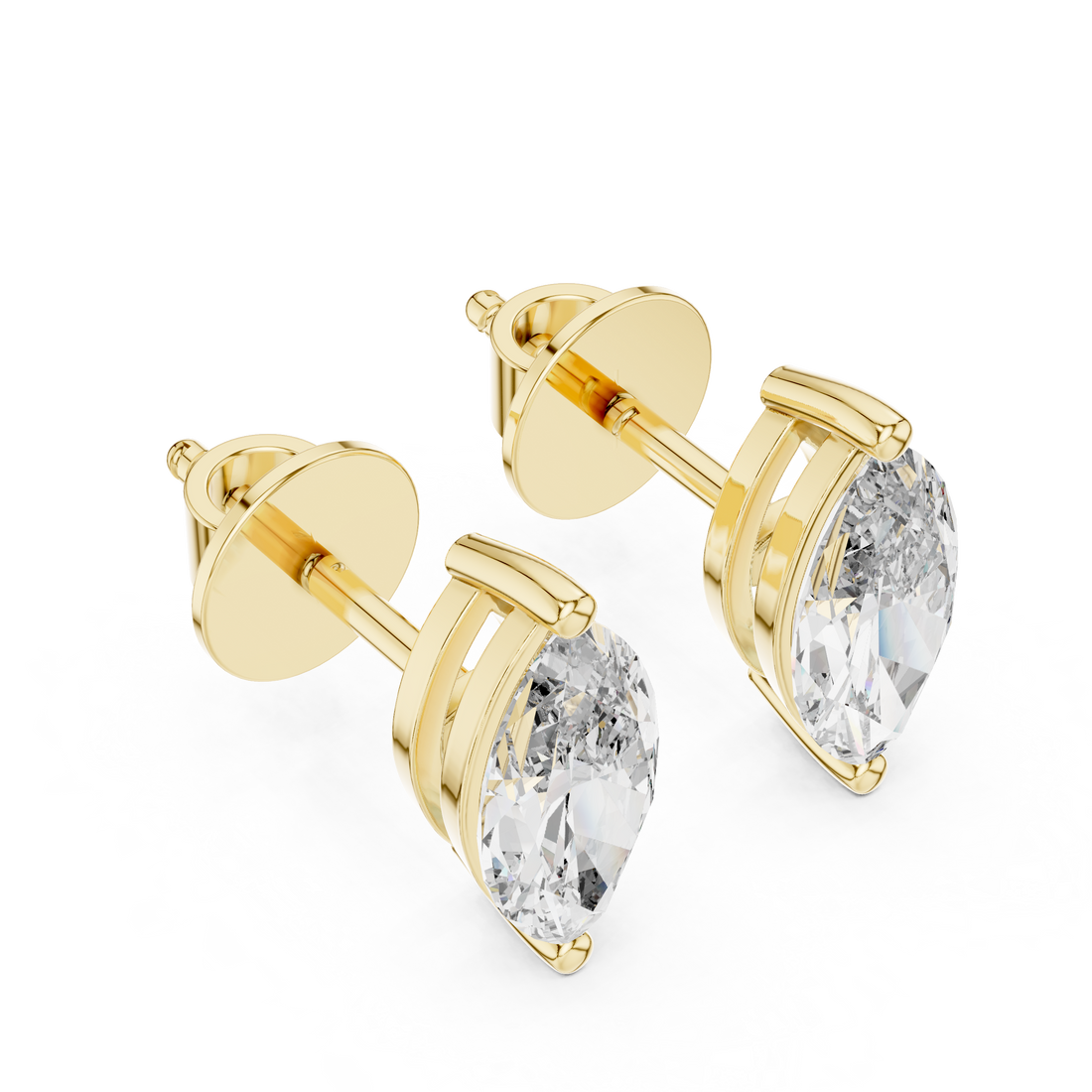 Fine Jewelry Marquise Cut Diamond Stud Earrings – Elegant Gift Choice