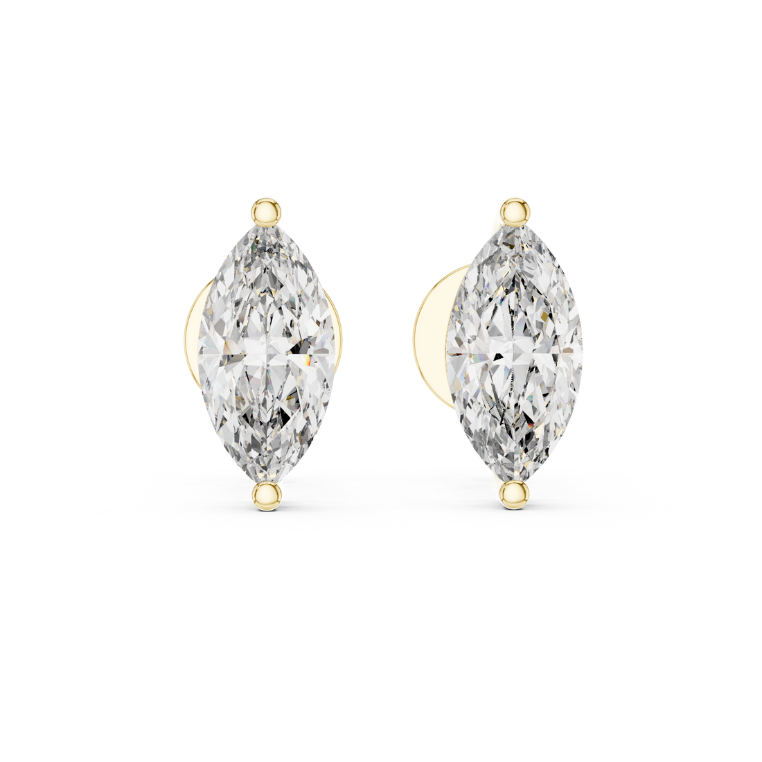 Fine Jewelry Marquise Cut Diamond Stud Earrings – Elegant Gift Choice