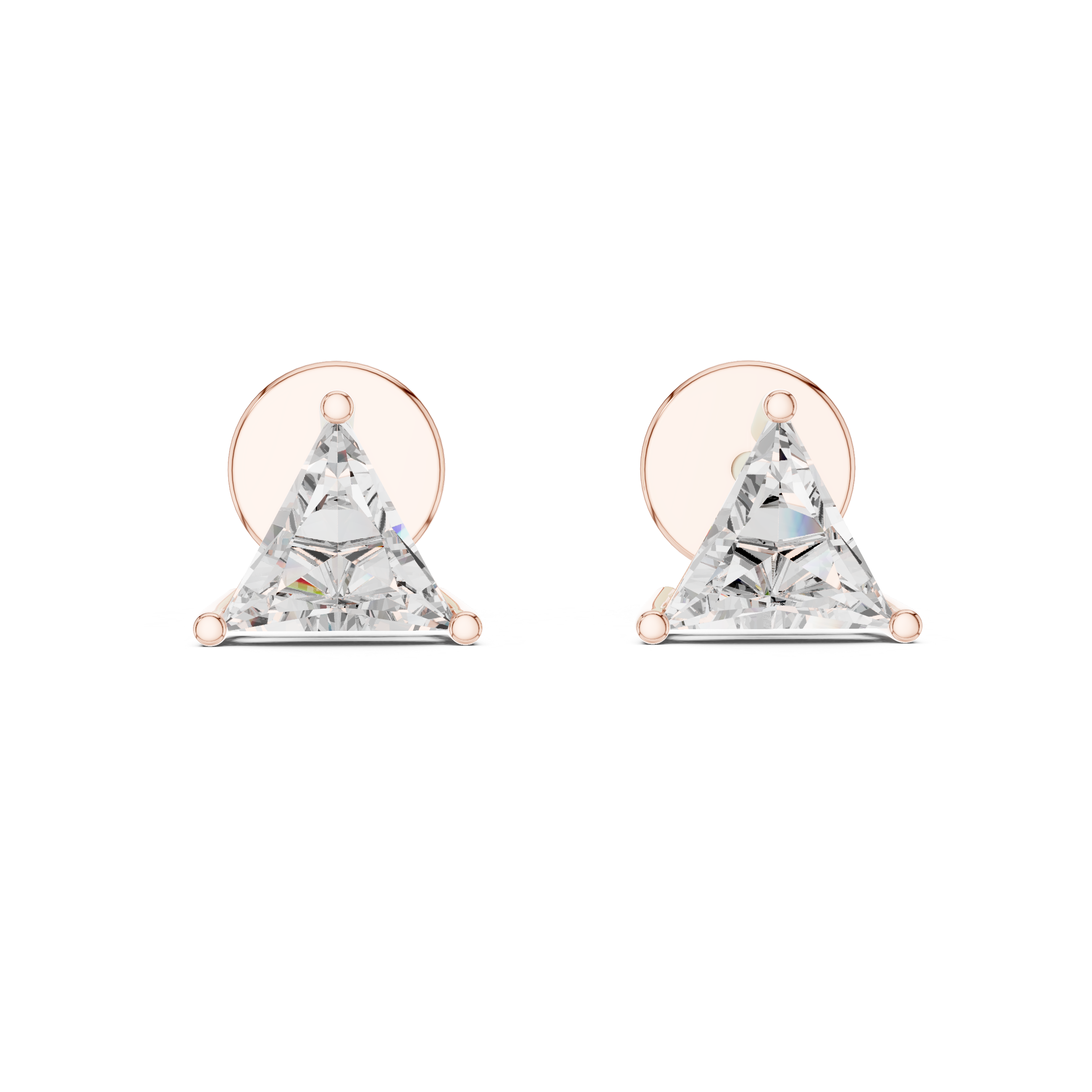 Timeless Trilliant -Cut Solitaire Diamond Stud Earrings for Women
